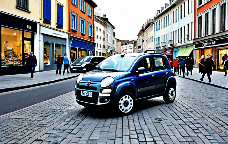 **
"A compact Fiat Panda car in a bustling city street, fully clothed pedestrians walking by, modest shops and buildings in the background, daytime, safe for work, appropriate content, fully clothed, professional photography, perfect anatomy, natural proportions, family-friendly scene."
**